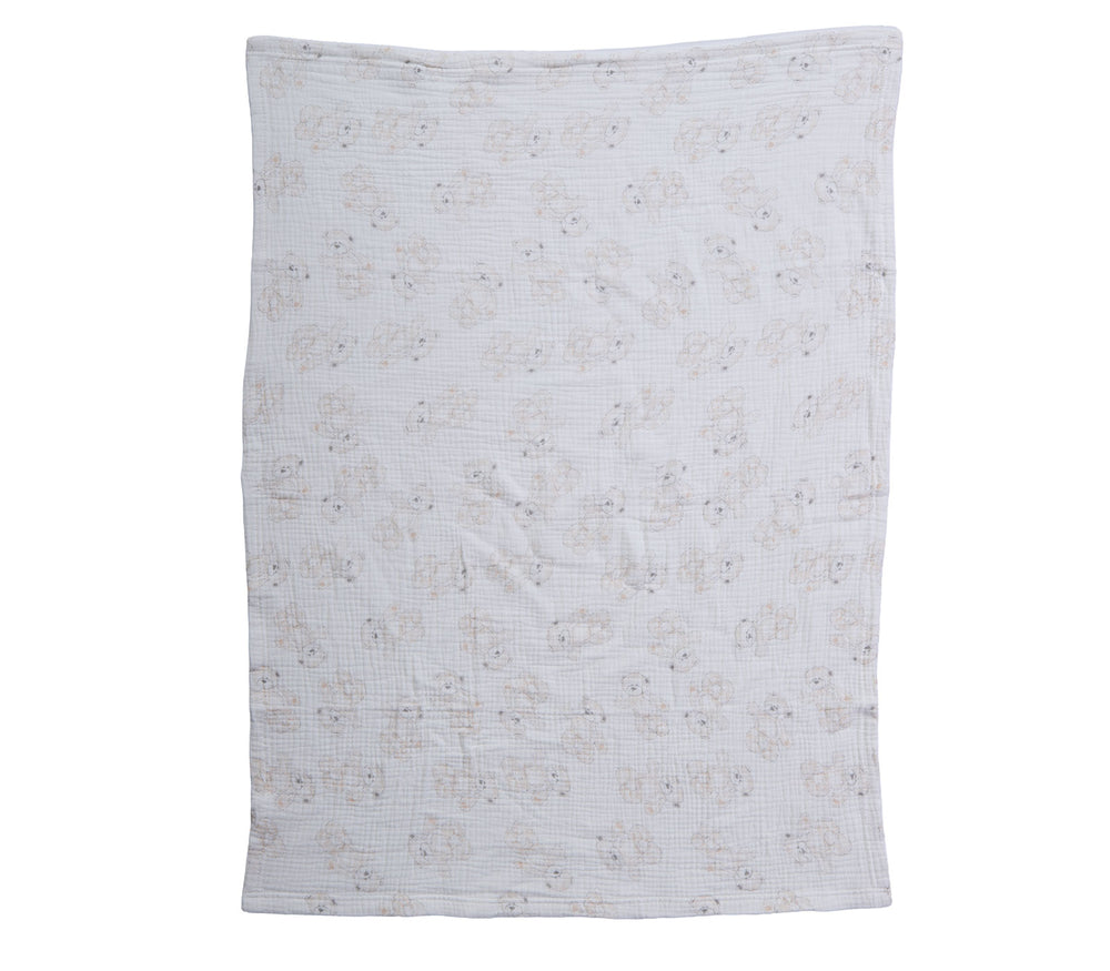 Βρεφική Κουβέρτα Αγκαλιάς Με Αρκουδάκι Μπεζ Teddy 75X100cm Nef-Nef Homeware