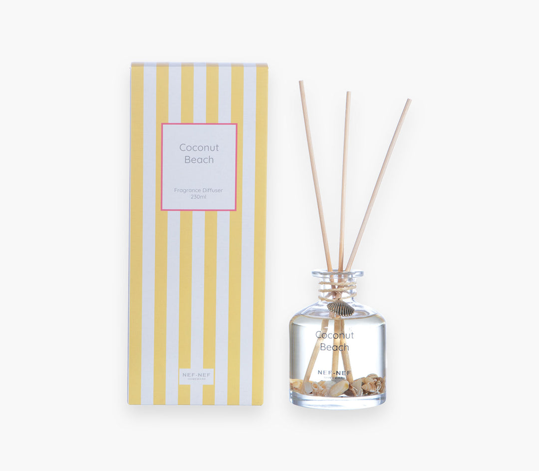 Αρωματικό Χώρου Με Στικς Κίτρινο Coconut Beach 230ml Nef-Nef Homeware