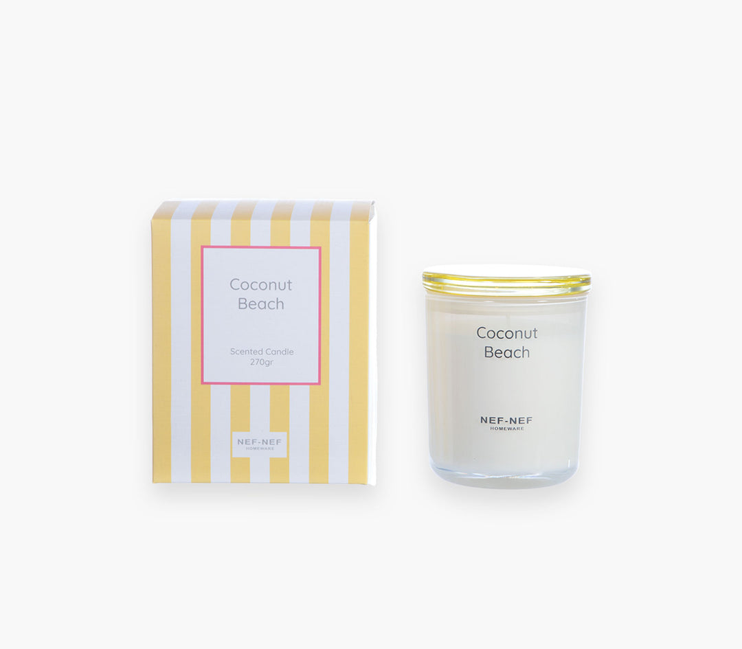 Αρωματικό Κερί Κίτρινο Coconut Beach 270gr Nef-Nef Homeware