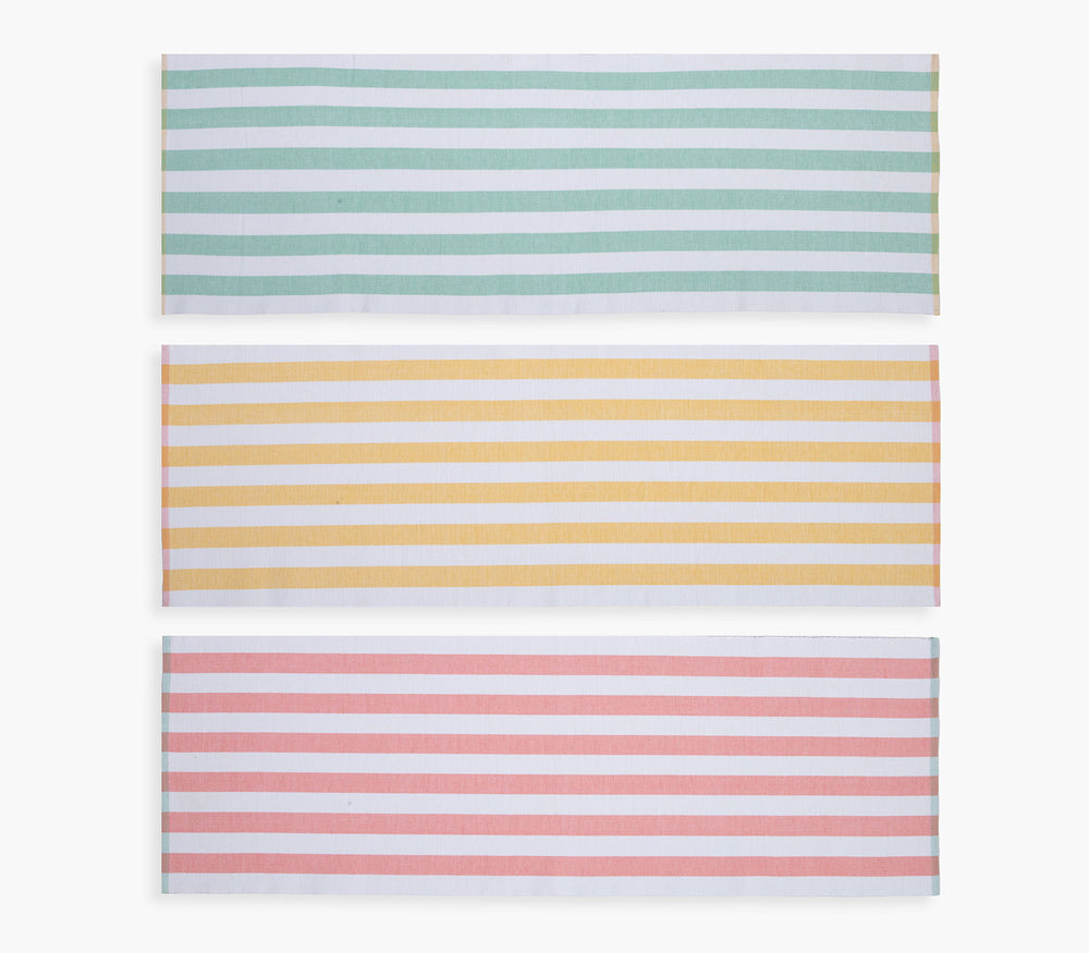 Τραβέρσα Κοραλί Ριγέ Βαμβακερή Jeremy 45X140cm Nef-Nef Homeware