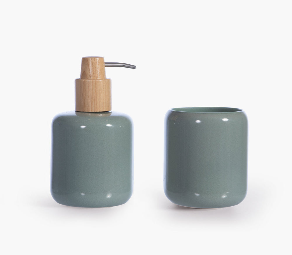 Ποτήρι Μπάνιου Τιρκουάζ Κεραμικό Lorane 9X10cm Nef-Nef Homeware