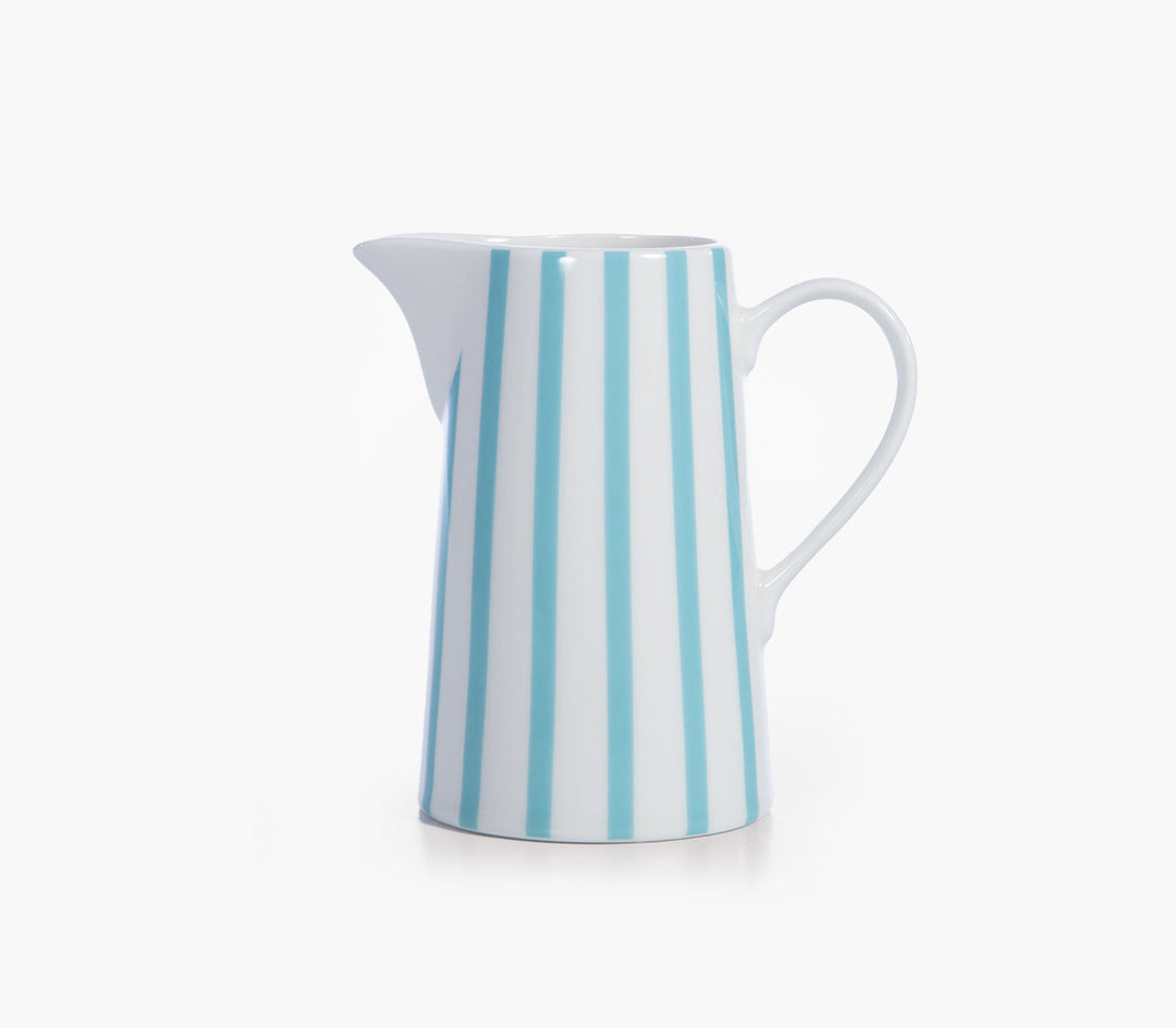 Κανάτα Γαλάζια-Λευκή Ριγέ Κεραμική Fantasy 18,3X11,8X18,6cm Nef-Nef Homeware