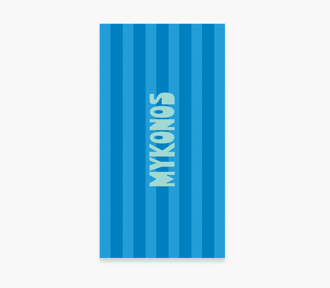 Μονόχρωμη Πετσέτα Θαλάσσης Μπλε Mykonos 80Χ160cm Nef-Nef Homeware