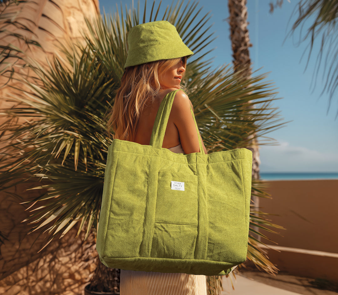 Μονόχρωμη Τσάντα Θαλάσσης Λαχανί Expression 26 50X40X17cm Nef-Nef Homeware