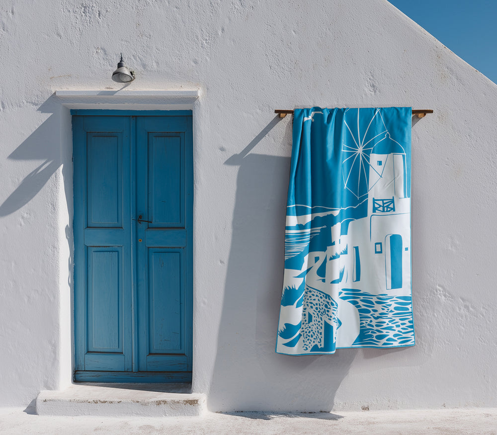 Πετσέτα Θαλάσσης με Μικροΐνες Μπλε My Island Blue 80Χ160cm Nef-Nef Homeware
