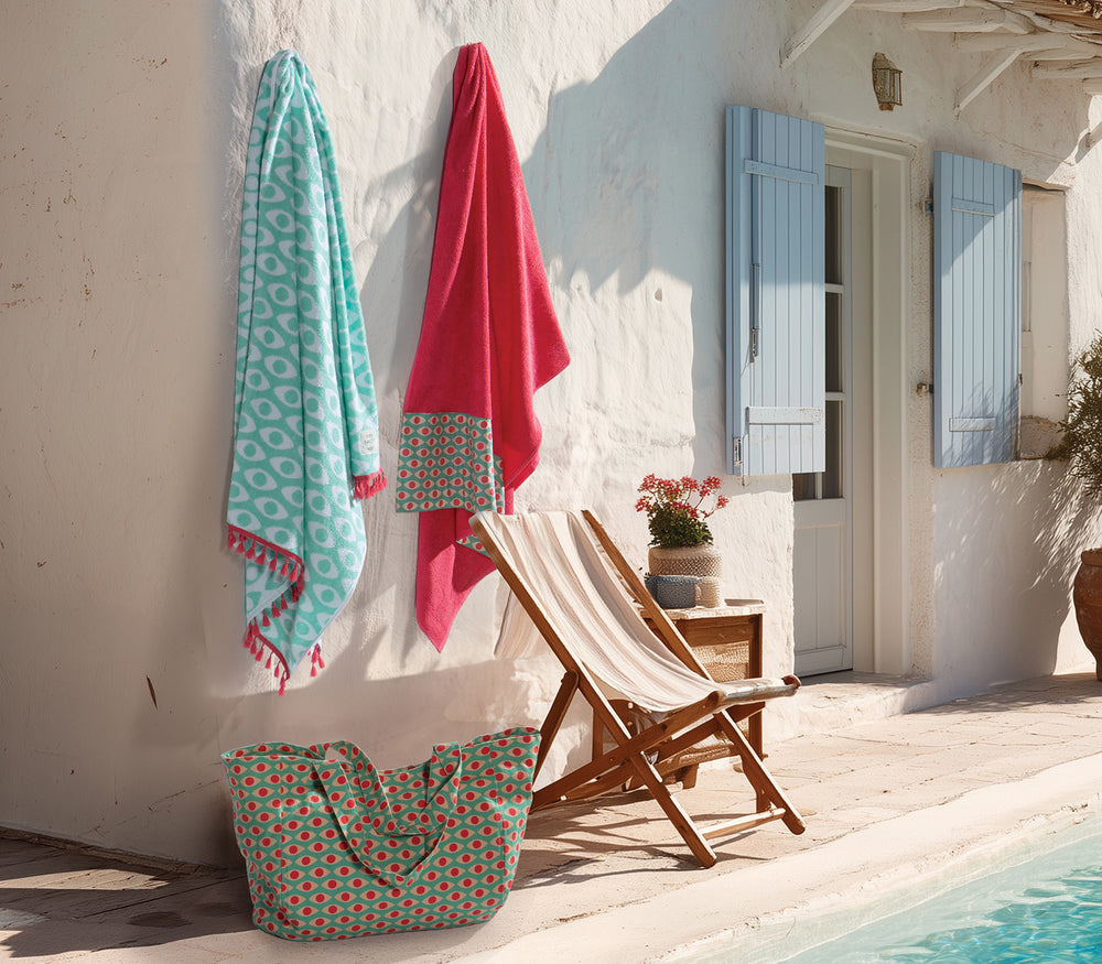 Πετσέτα Θαλάσσης Τιρκουάζ Option Fringes 90X170cm Nef-Nef Homeware