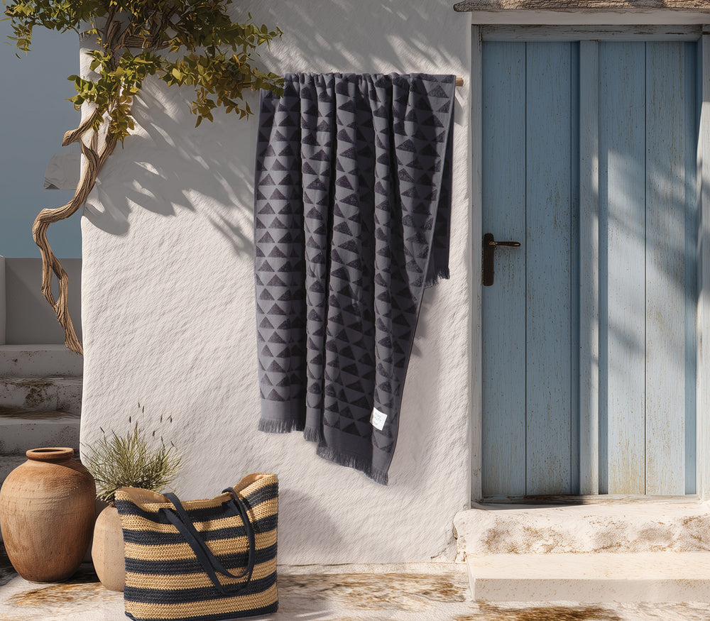 Μονόχρωμη Πετσέτα Θαλάσσης Γκρι Virago 80X160 Nef-Nef Homeware