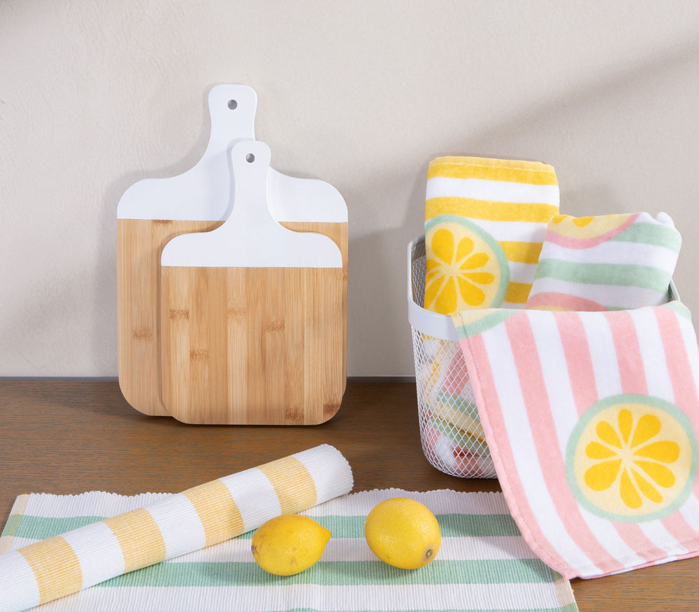 Ξύλo Κοπής με Λευκή Λαβή (Σετ 2τμχ) από Bamboo Fred Nef-Nef Homeware
