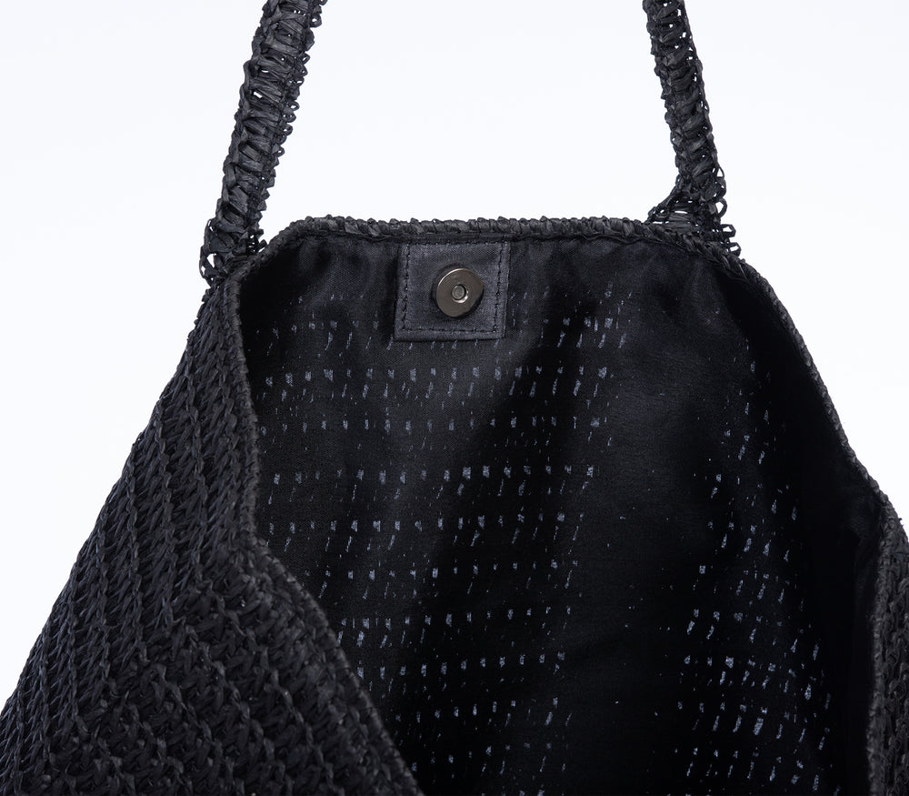 Μονόχρωμη Τσάντα Θαλάσσης Μαύρη Bella 48X34X34X14cm Nef-Nef Homeware