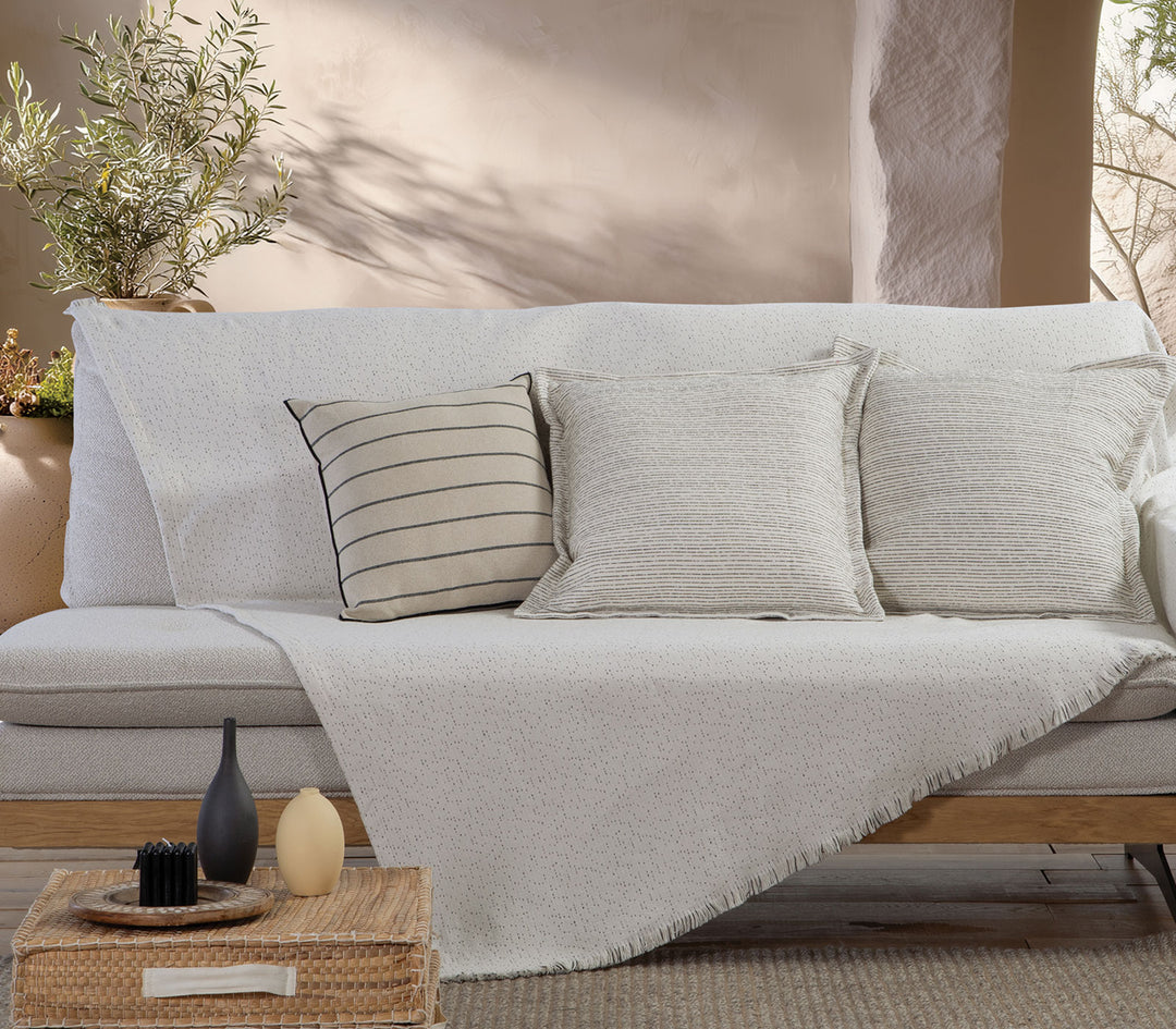 Ριχτάρι Πολυθρόνας Εκρού/Μαύρο Malta 26 170X180cm Nef-Nef Homeware