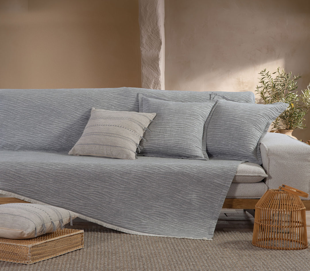 Ριχτάρι Διθέσιου Καναπέ Γκρι Zebra 170X250cm Nef-Nef Homeware