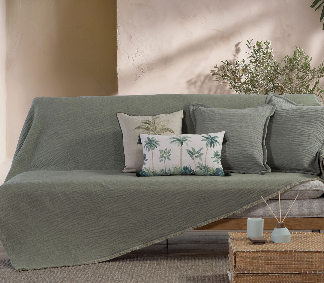 Ριχτάρι Διθέσιου Καναπέ Πράσινο Zebra 170X250cm Nef-Nef Homeware