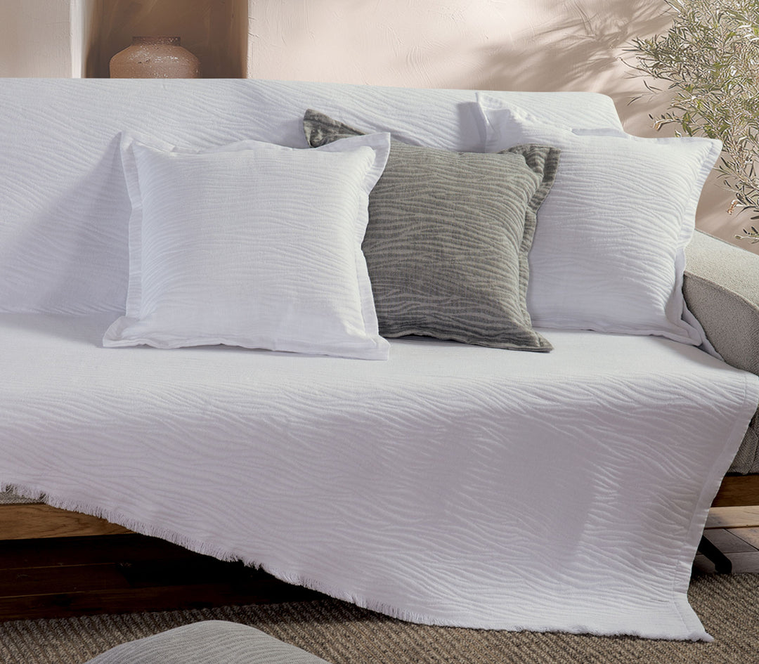 Ριχτάρι Τριθέσιου Καναπέ Λευκό Zebra 170X300cm Nef-Nef Homeware