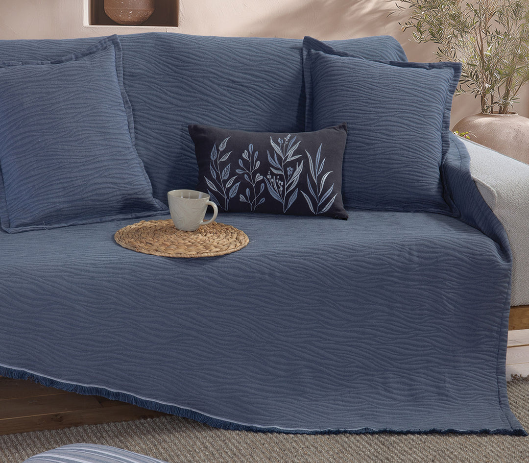 Ριχτάρι Τριθέσιου Καναπέ Μπλε Zebra 170X300cm Nef-Nef Homeware