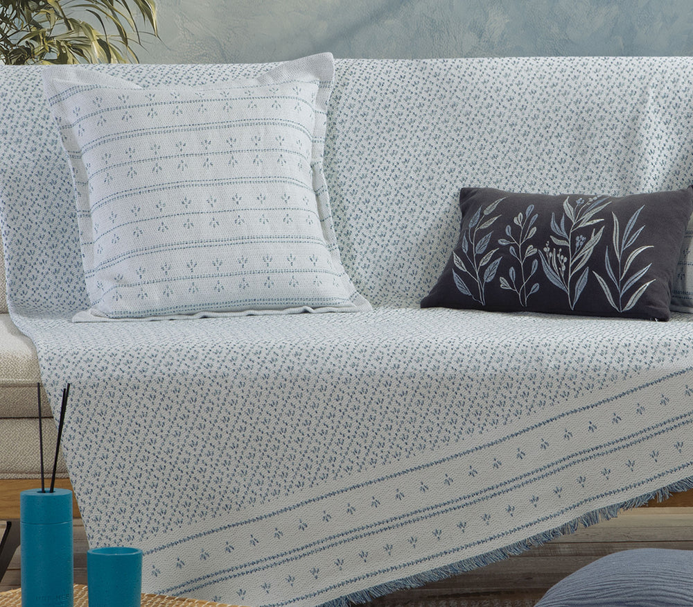 Ριχτάρι Τριθέσιου Καναπέ Μπλε Ishmar Blue 170X300cm Nef-Nef Homeware