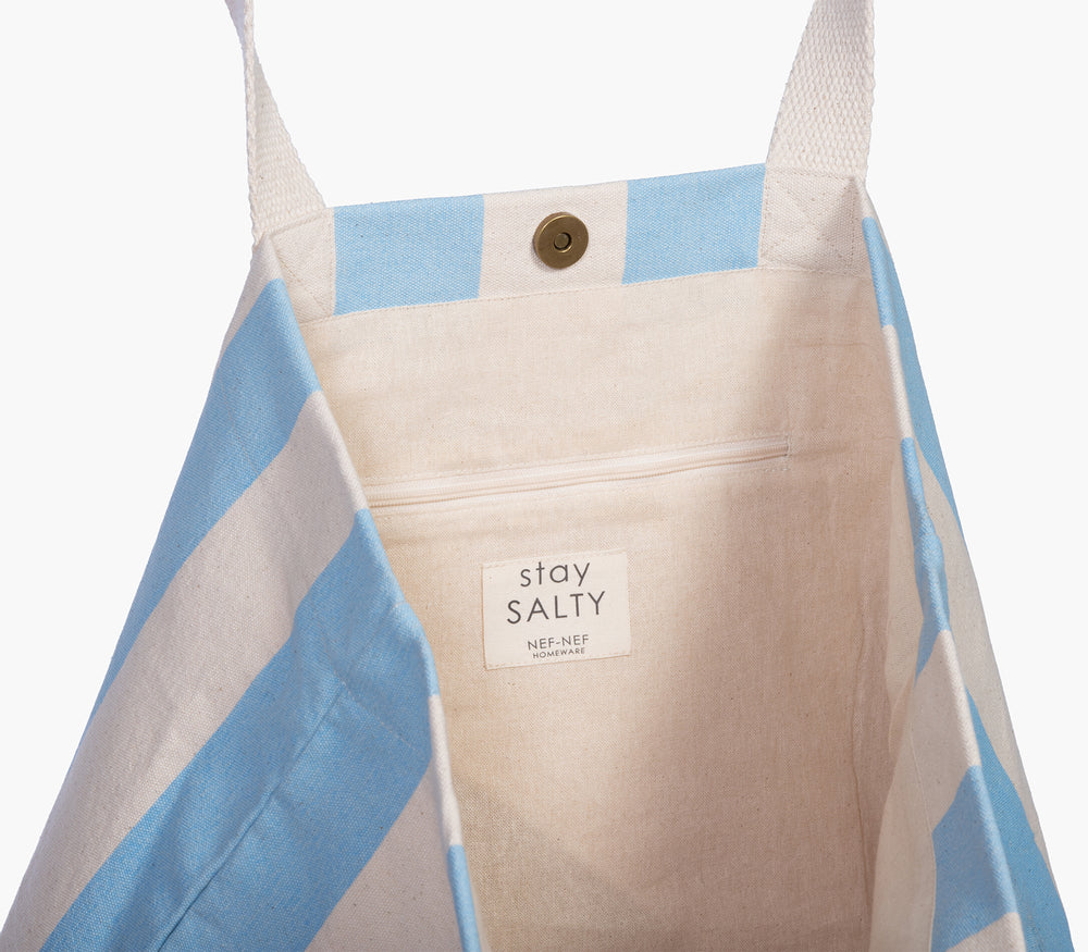 Τσάντα Θαλάσσης Βαμβακερή Ανοιχτό Μπλε Portofino 52X38X15cm Nef-Nef Homeware
