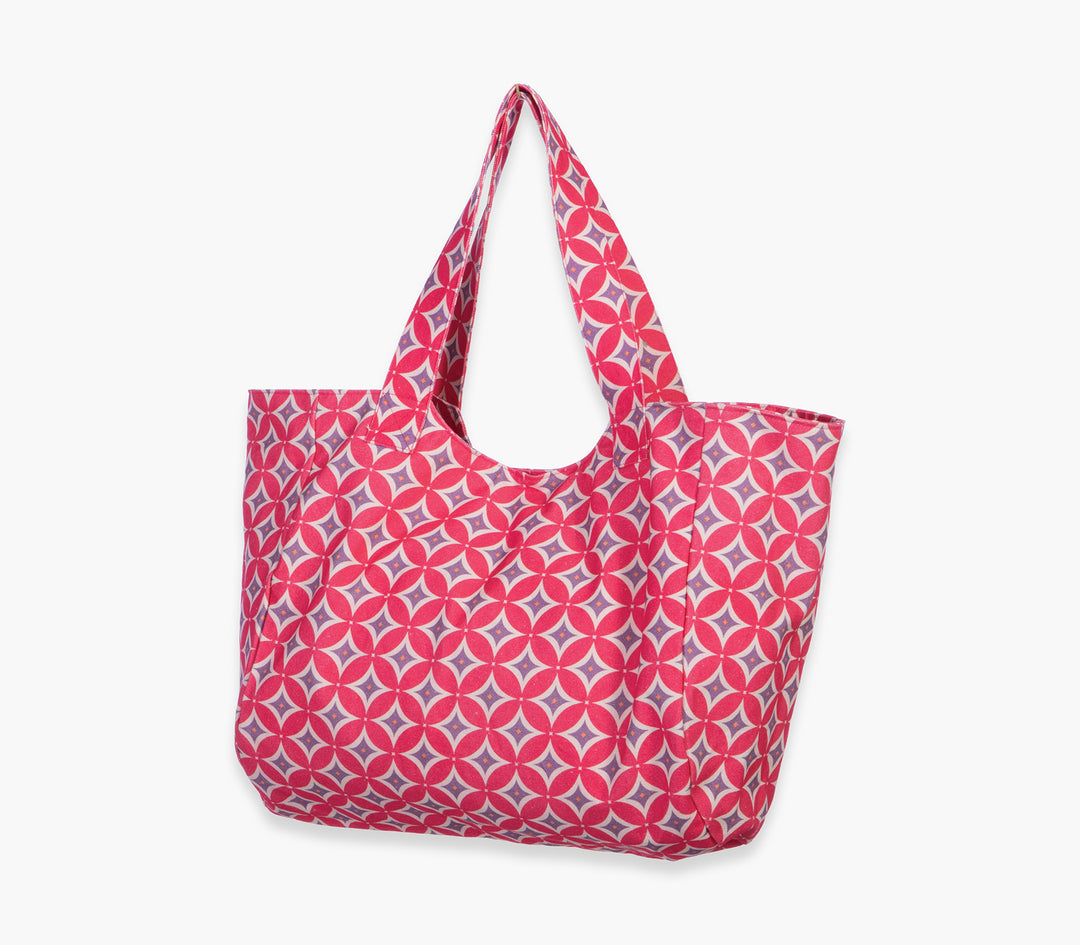 Τσάντα Θαλάσσης Βαμβακερή Κοραλί Sparkle 41X39X24cm Nef-Nef Homeware