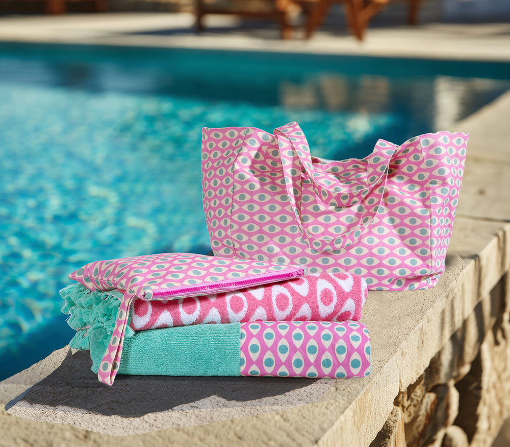Τσαντάκι Θαλάσσης Ροζ Optimal 33X23cm Nef-Nef Homeware