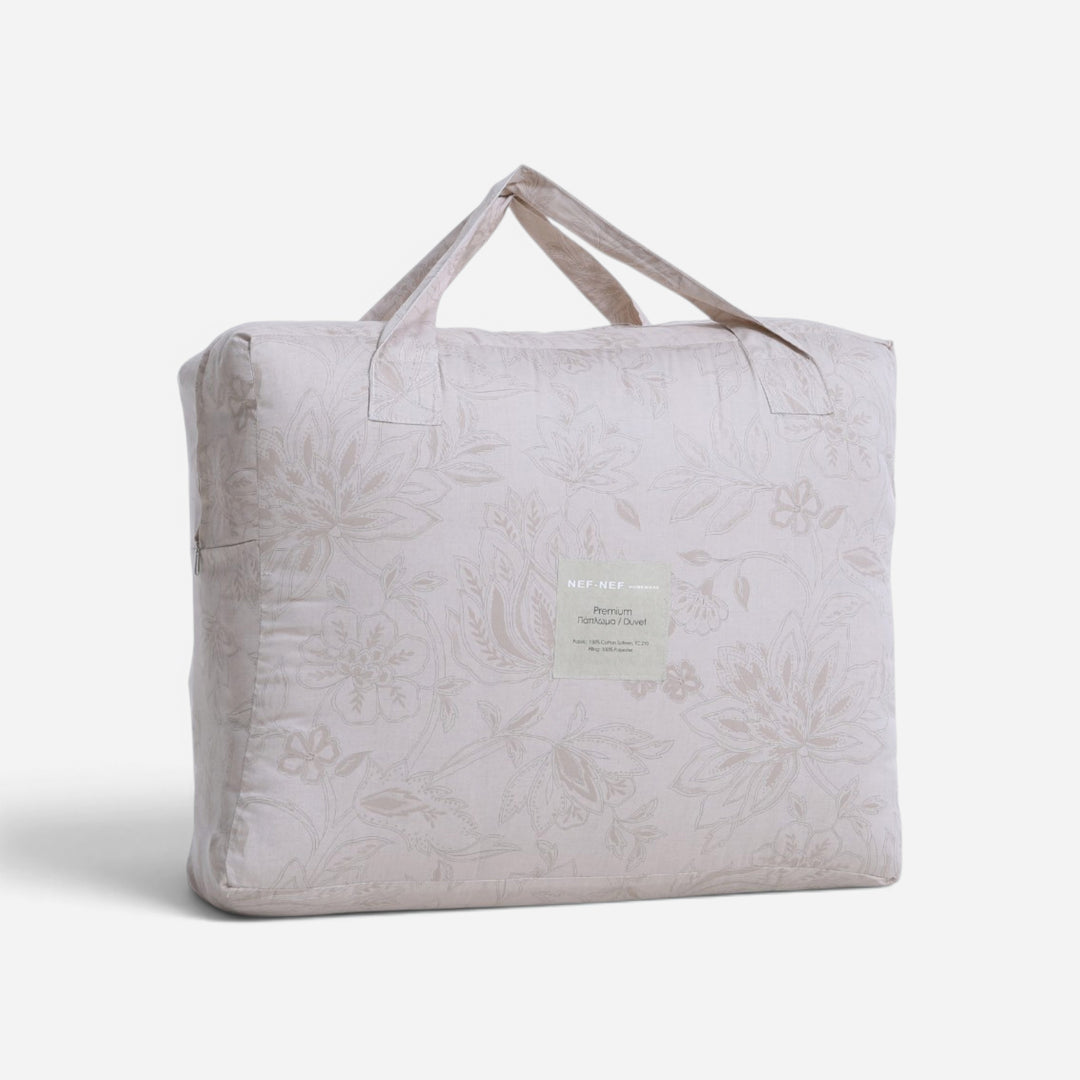Πάπλωμα Υπέρδιπλο Βαμβακοσατέν Εκρού Elinda Nef-Nef Homeware