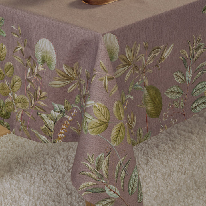 Τραπεζομάντηλο Μόκα Φλοράλ Βαμβακερό Flora 140X140cm, κοντινή παρουσίαση που αναδεικνύει την υφή, το σχέδιο και τις λεπτομέρειες του προϊόντος της Nef-Nef Homeware.