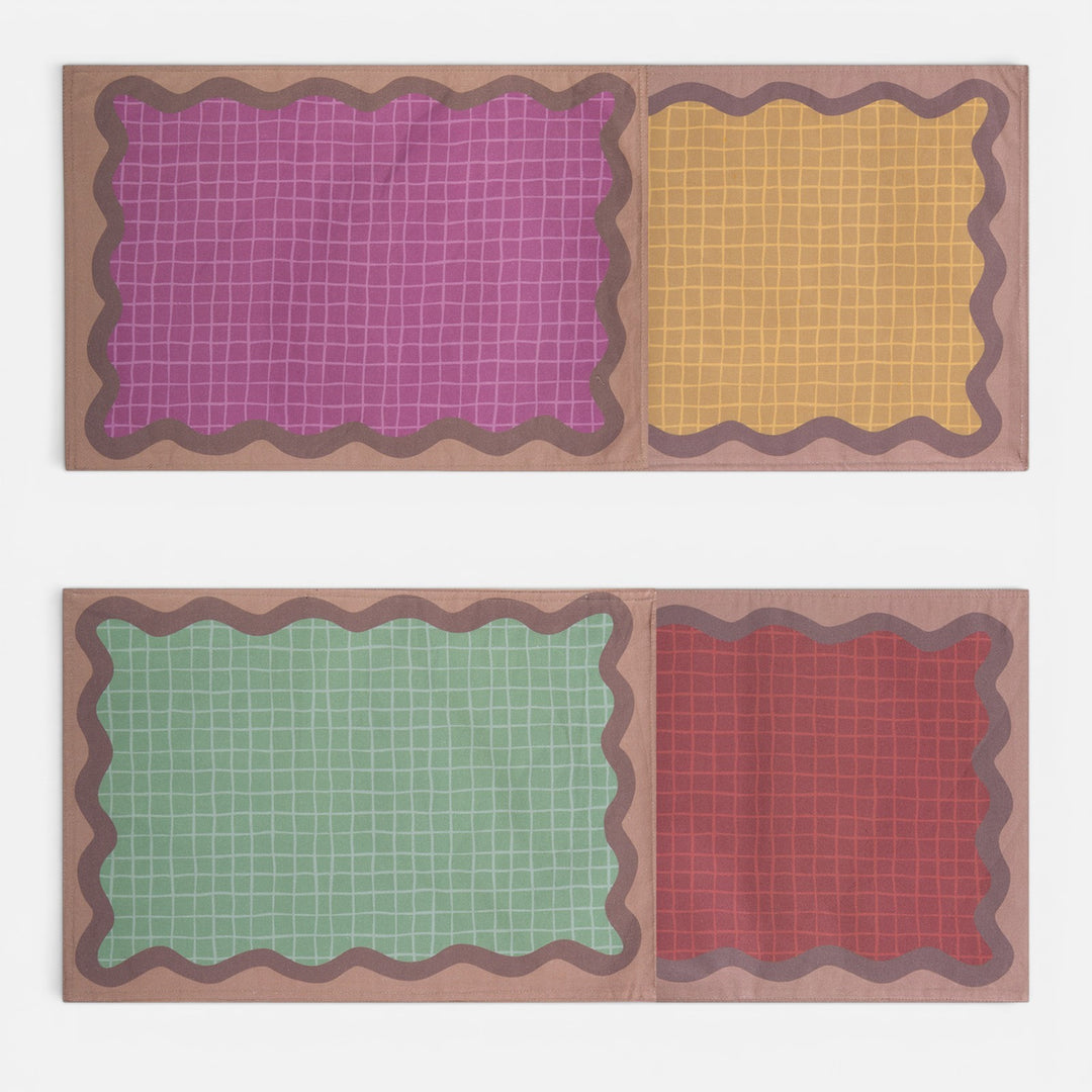 Σουπλά Διπλής Όψης Μπορντό-Πράσινο Frame Nef-Nef Homeware