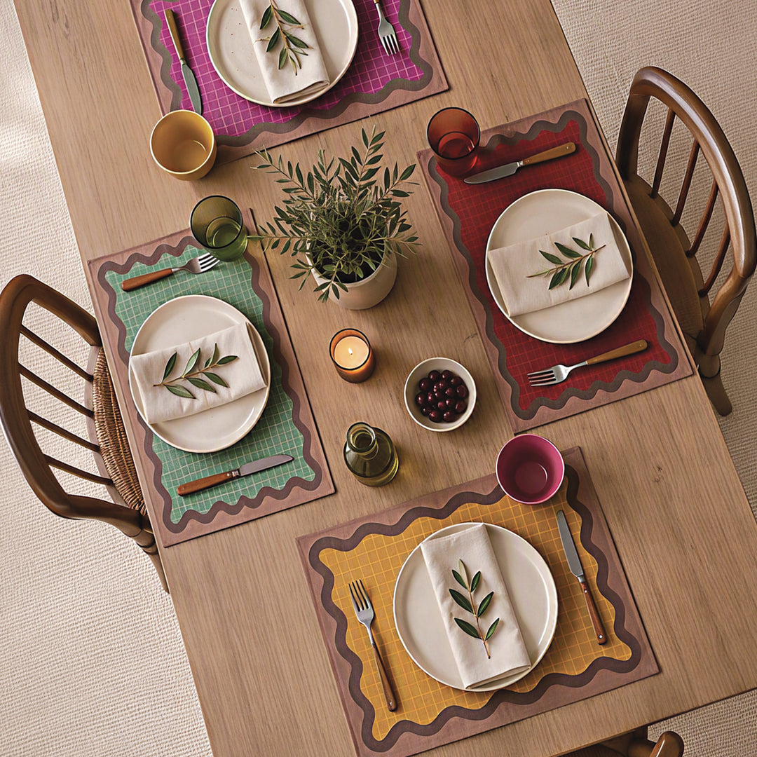 Σουπλά Διπλής Όψης Μπορντό-Πράσινο Frame Nef-Nef Homeware