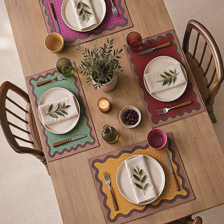 Σουπλά Διπλής Όψης Μπορντό-Πράσινο Frame Nef-Nef Homeware