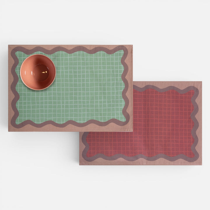 Σουπλά Διπλής Όψης Μπορντό-Πράσινο Frame Nef-Nef Homeware