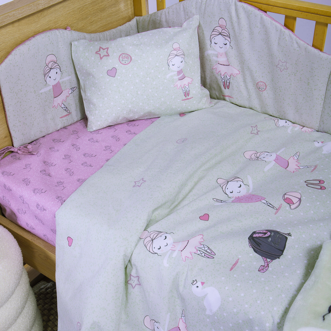 Σετ Σεντόνια Κούνιας Μέντα Ballerine World Nef-Nef Homeware