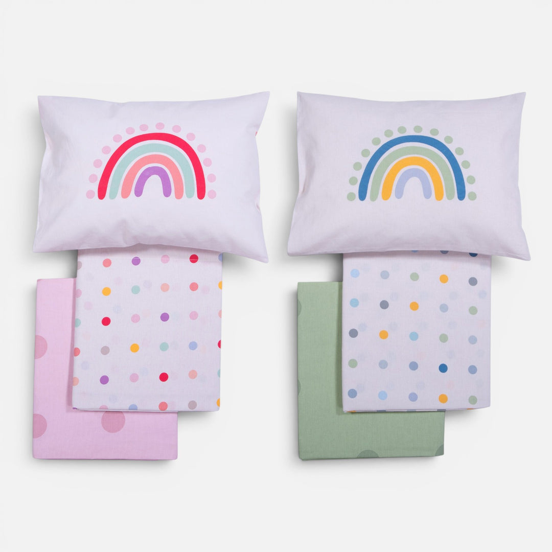 Σετ Σεντόνια Κούνιας Εκρού-Ροζ Dots Nef-Nef Homeware