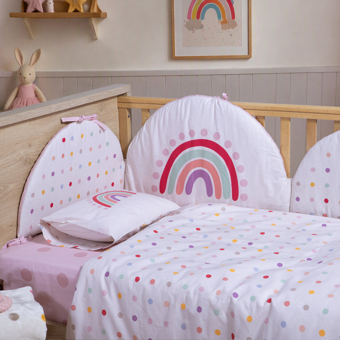 Σετ Σεντόνια Κούνιας Εκρού-Ροζ Dots Nef-Nef Homeware