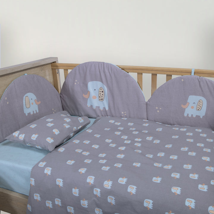 Σετ Σεντόνια Κούνιας Γκρι Elephants Nef-Nef Homeware