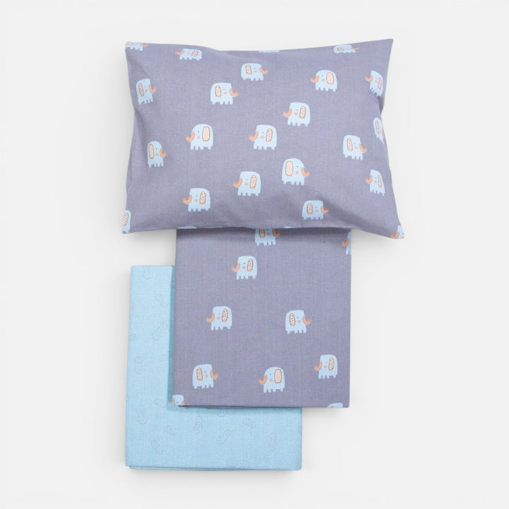 Σετ Σεντόνια Κούνιας Γκρι Elephants Nef-Nef Homeware