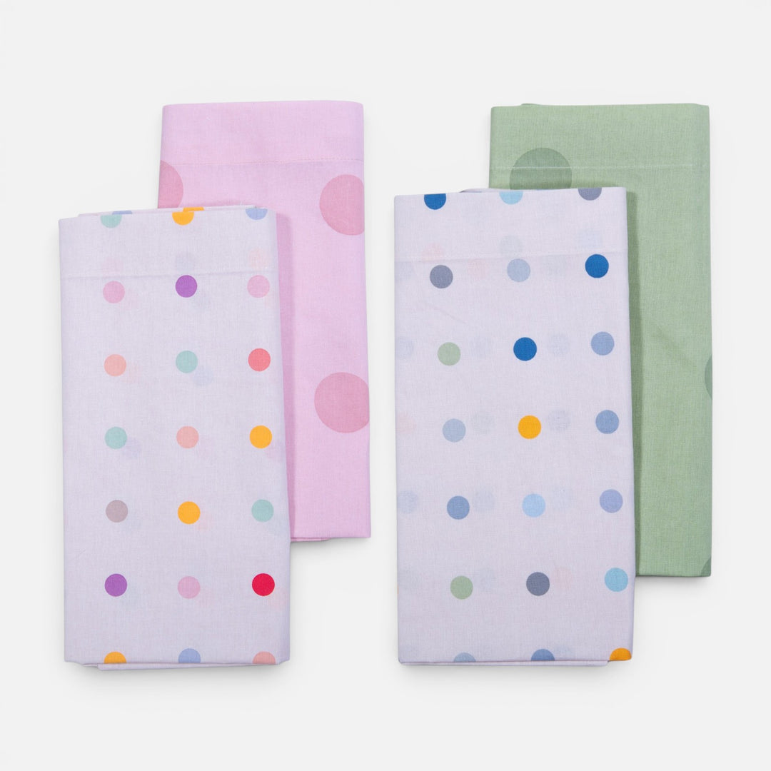 Σετ Σεντόνια Λίκνου Εκρού-Ροζ Dots Nef-Nef Homeware
