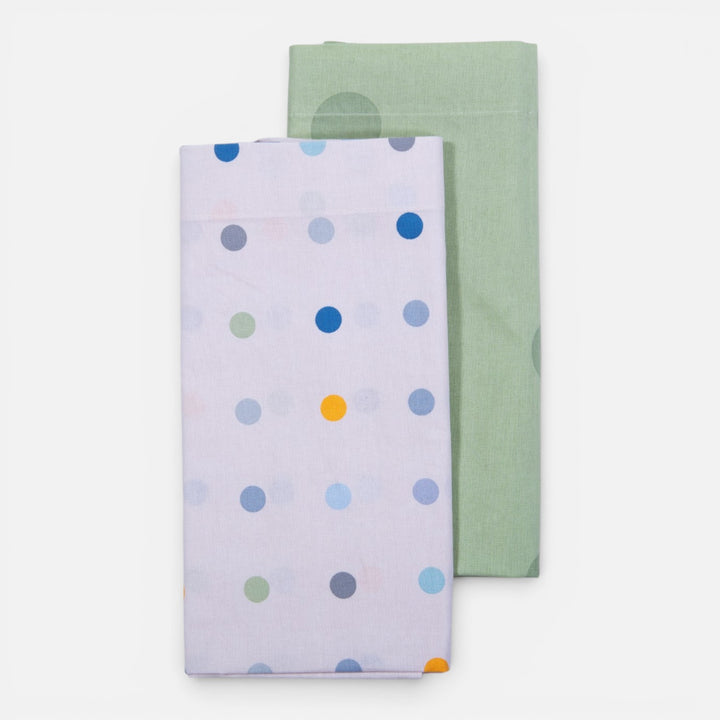 Σετ Σεντόνια Λίκνου Εκρού-Πράσινο Dots Nef-Nef Homeware