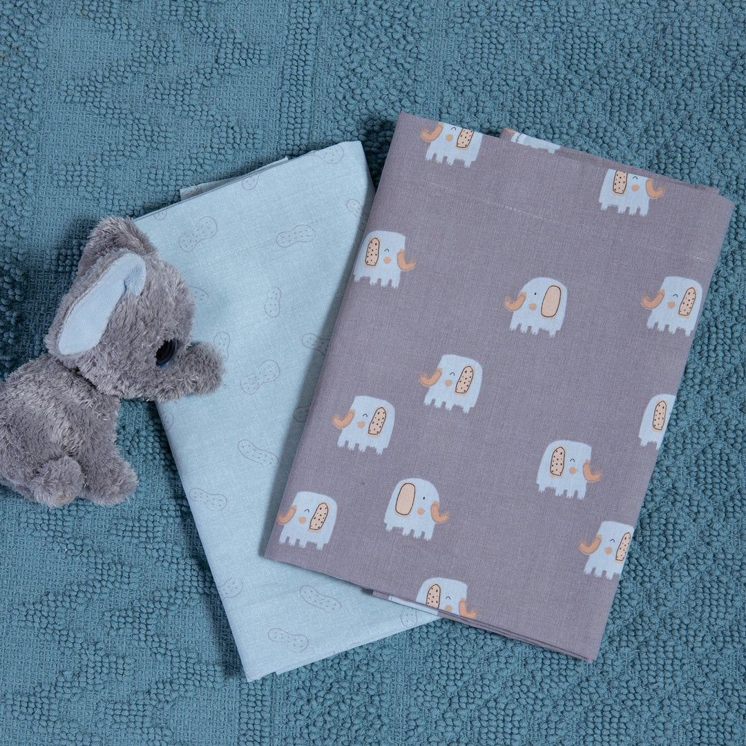 Σετ Σεντόνια Λίκνου Γκρι Elephants Nef-Nef Homeware