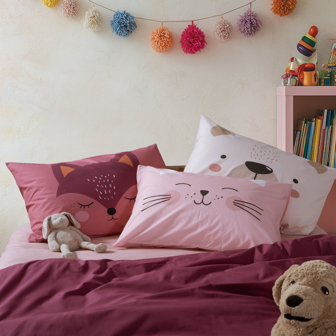 Μαξιλαροθήκη Ύπνου Παιδική Εκρού Happy Bear Nef-Nef Homeware