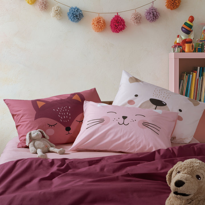 Μαξιλαροθήκη Ύπνου Παιδική Εκρού Happy Bear Nef-Nef Homeware