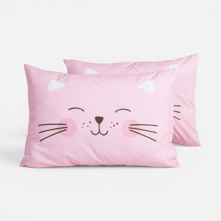 Μαξιλαροθήκη Ύπνου Παιδική Ροζ Happy Cat Nef-Nef Homeware