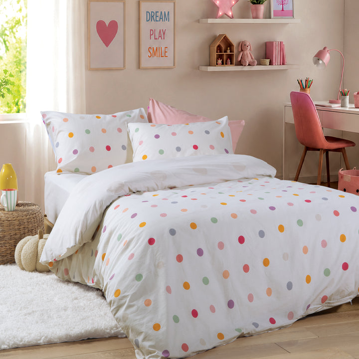 Σετ Σεντόνια Μονά Πουά Εκρού Dots Nef-Nef Homeware