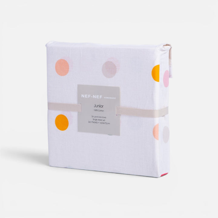Σετ Σεντόνια Μονά με Λάστιχο Πουά Εκρού Dots Nef-Nef Homeware