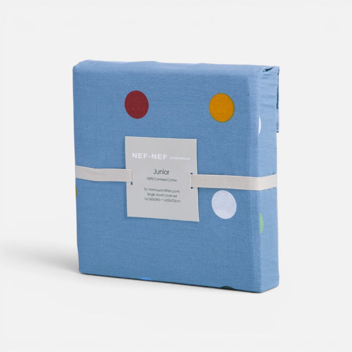 Σετ Σεντόνια Μονά με Λάστιχο Πουά Μπλε Dots Blue Nef-Nef Homeware