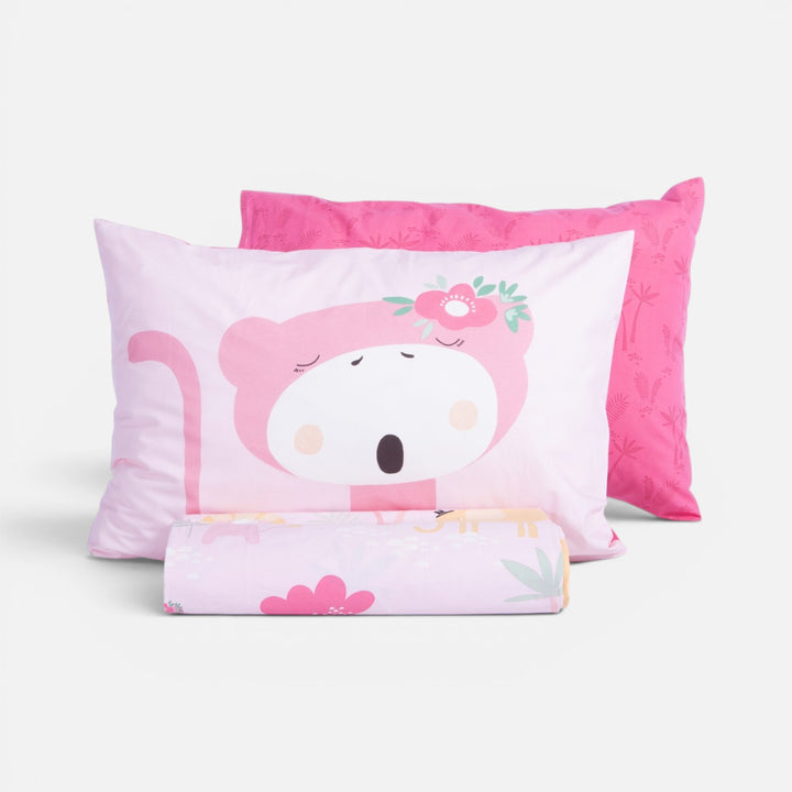 Σετ Παπλωματοθήκη Μονή Ροζ Wild & Sweet Nef-Nef Homeware