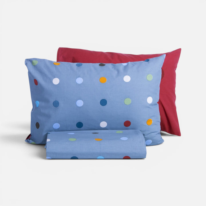 Σετ Παπλωματοθήκη Μονή Πουά Μπλε Dots Blue Nef-Nef Homeware