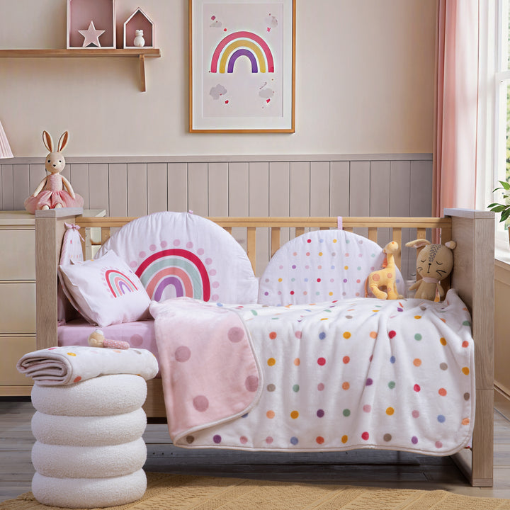 Κουβέρτα Αγκαλιάς Βελουτέ Ροζ Dots Nef-Nef Homeware