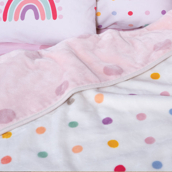 Κουβέρτα Αγκαλιάς Βελουτέ Ροζ Dots Nef-Nef Homeware