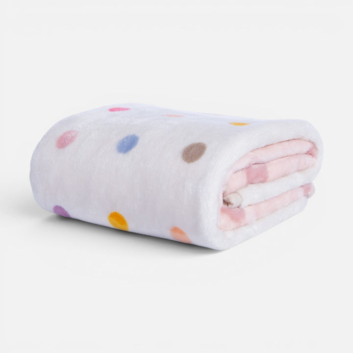 Κουβέρτα Κούνιας Βελουτέ Ροζ Dots Nef-Nef Homeware