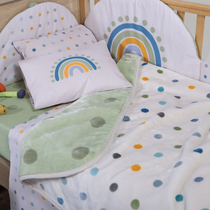 Κουβέρτα Αγκαλιάς Βελουτέ Πράσινη Dots Nef-Nef Homeware