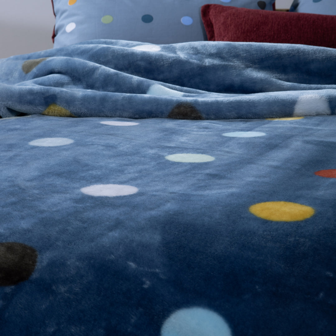 Κουβέρτα Μονή Πουά Μπλε Dots Blue Nef-Nef Homeware