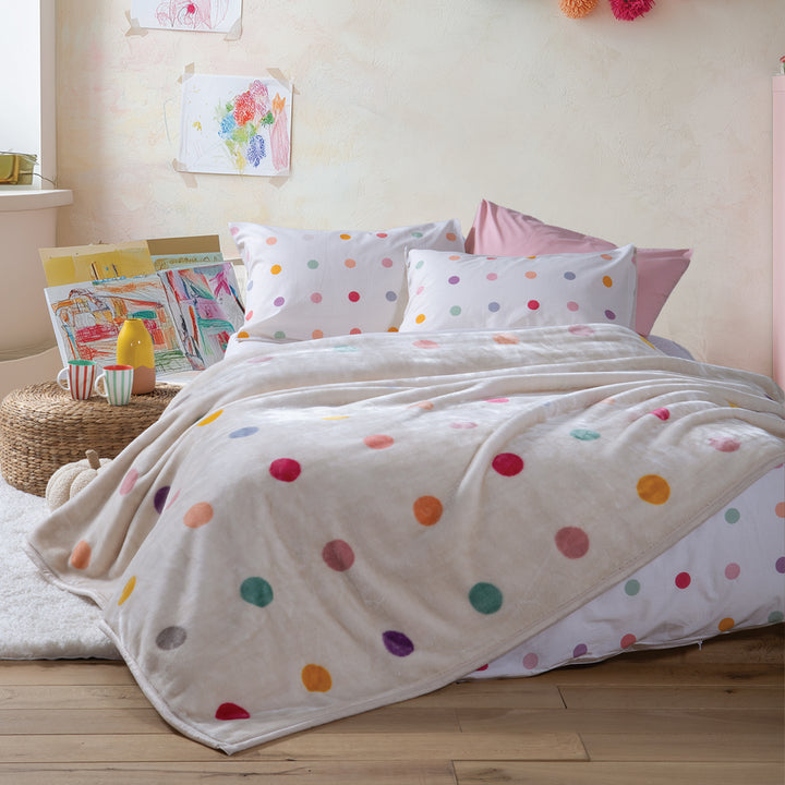 Κουβέρτα Μονή Πουά Εκρού Dots Nef-Nef Homeware